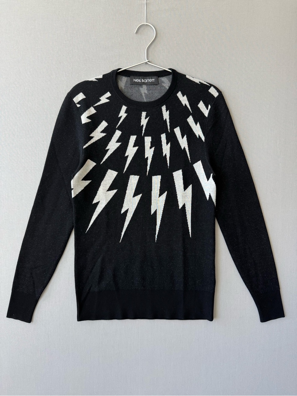 Neil Barrett Iconic Lightning Motif 100% Merino Wool Sweater - Unisex - Size XXS